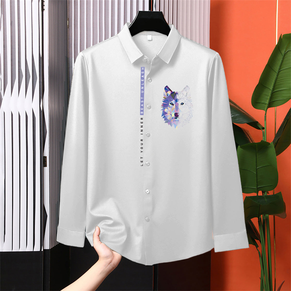 Luxury Design White Printed Cotton Shirt (FMC - A2)