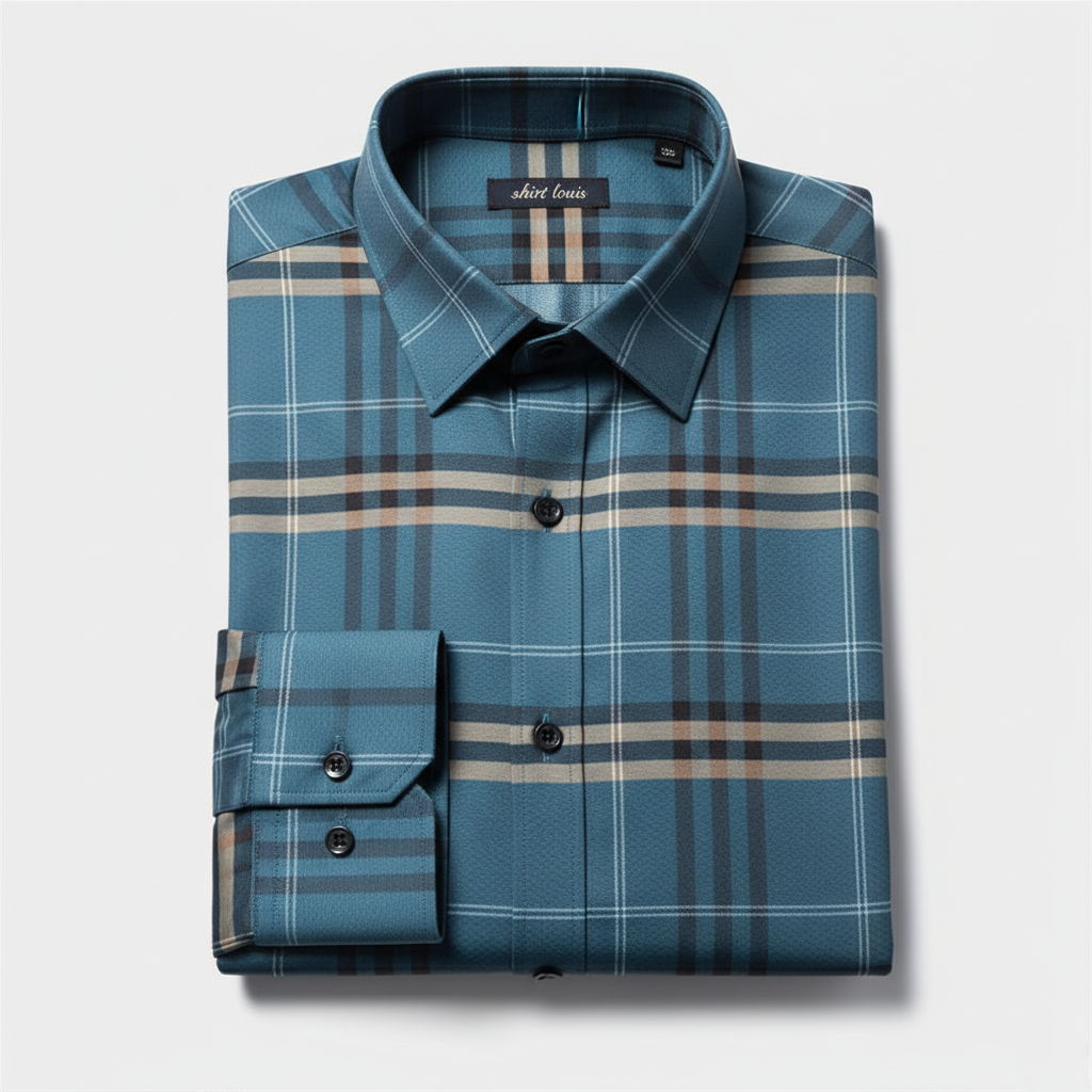 Azure Sky Full Sleeve Cotton Check Shirt (BLUEBOX)