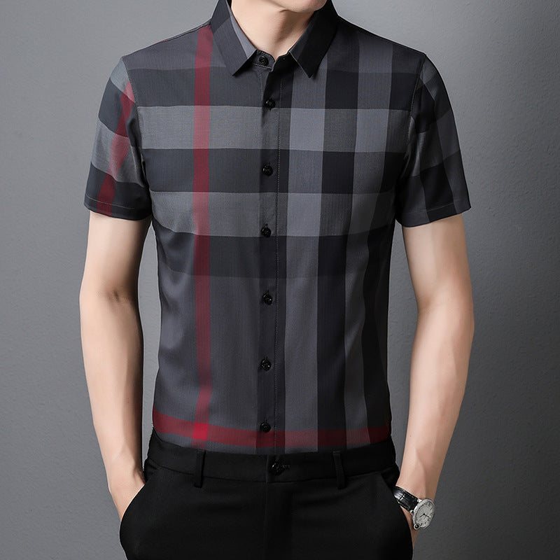 Half Sleeves Men's Cotton Check Shirt