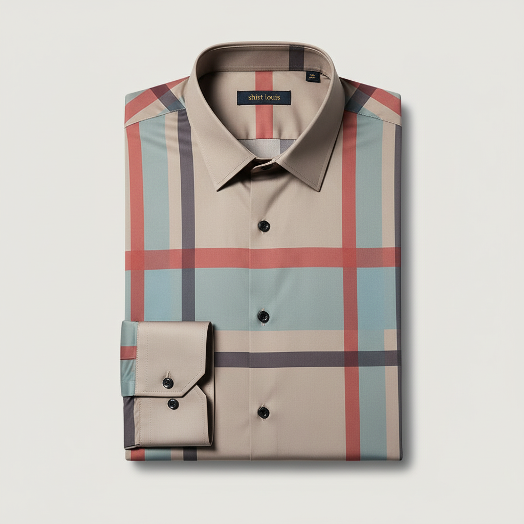 Creamy Fusion Full Sleeve Cotton Check Shirt (PEACH)