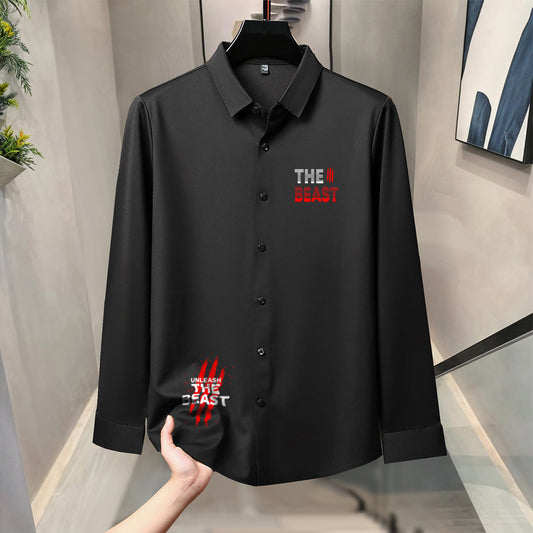 Luxury Design Black Printed Cotton Shirt (NP-02)