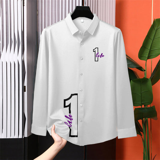 Luxury Design White Printed Cotton Shirt