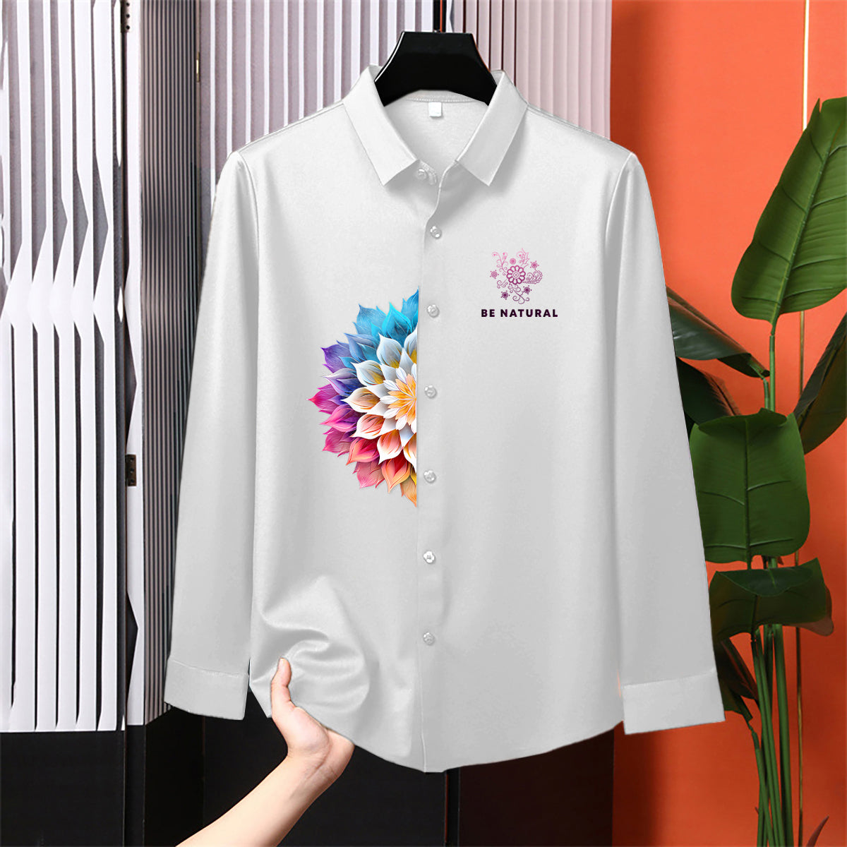 Luxury Design White Printed Cotton Shirt