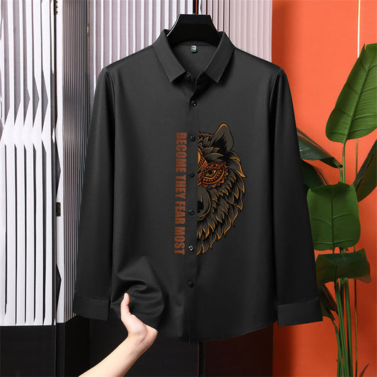 Luxury Design Black Printed Cotton Shirt (PR-02)