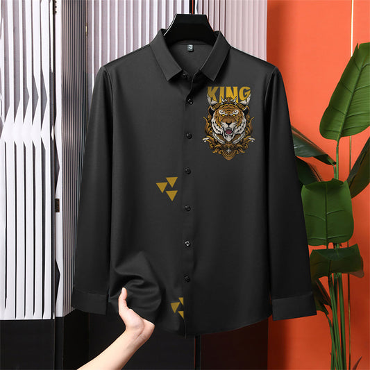 Luxury Design Black Printed Cotton Shirt (PR-02)