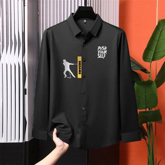 Luxury Design Black Printed Cotton Shirt (PR-02)