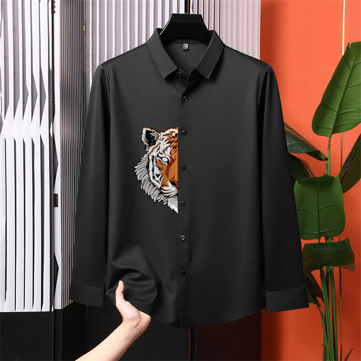 Luxury Design Black Printed Cotton Shirt (PR-02)