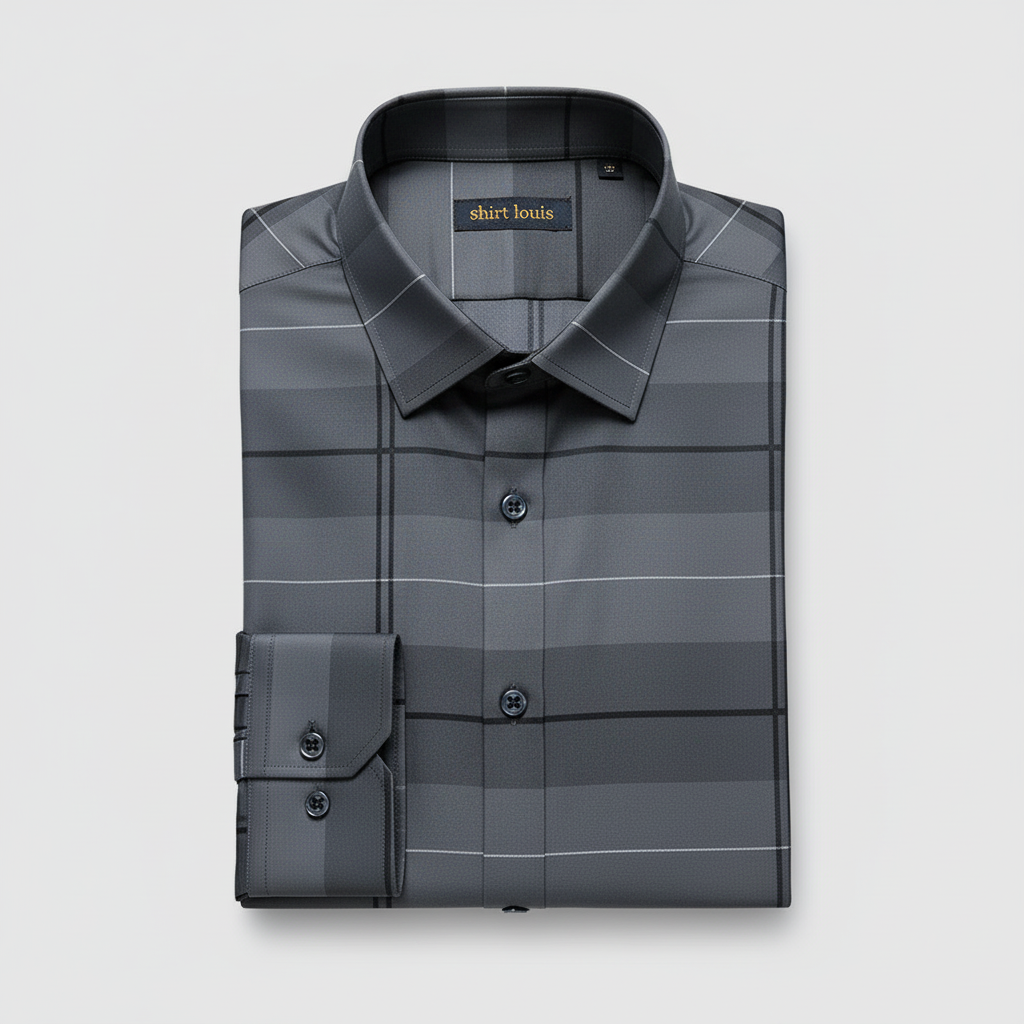 Urban Grey Full Sleeve Cotton Check Shirt (SILVER L)