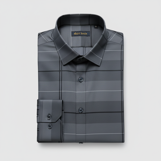 Urban Grey Full Sleeve Cotton Check Shirt (SILVER L)