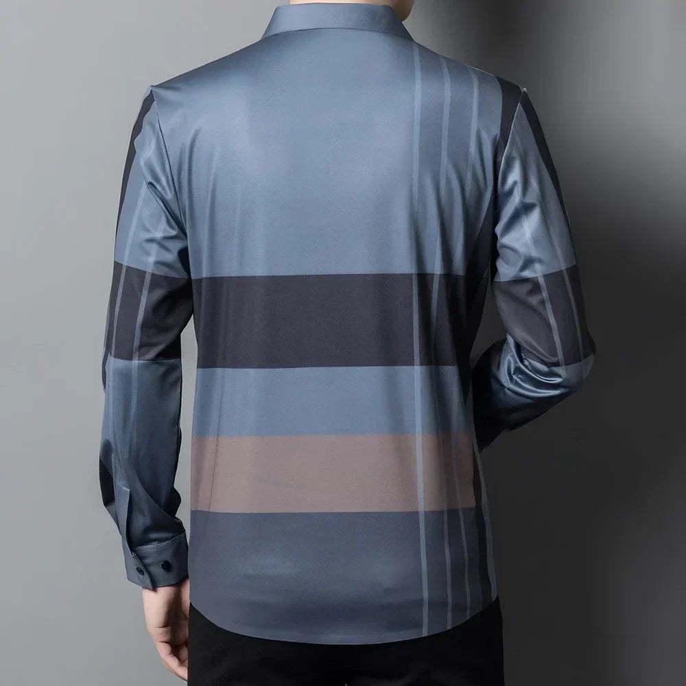 Pastel Harmony Full Sleeve Cotton Check Shirt (D GREY)